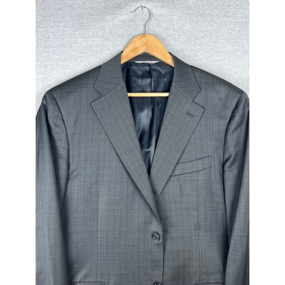 Canali Mens Grey Wool Blazer Jacket 2 Button Made in Italy Size 44R